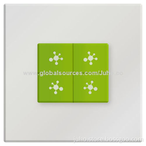 New 4-gang Touch Light Switch, Crystal Glass Panel with LED Indicator